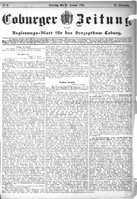 Coburger Zeitung Sonntag 13. Januar 1895