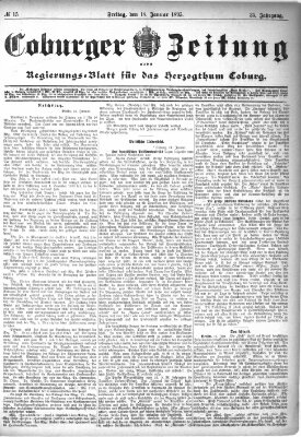 Coburger Zeitung Freitag 18. Januar 1895