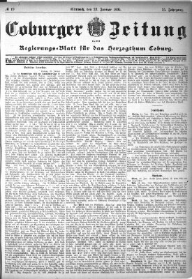 Coburger Zeitung Mittwoch 23. Januar 1895