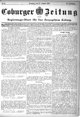 Coburger Zeitung Dienstag 29. Januar 1895