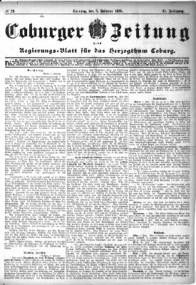 Coburger Zeitung Sonntag 3. Februar 1895