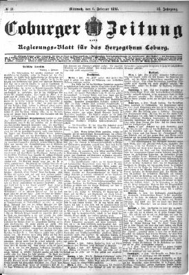 Coburger Zeitung Mittwoch 6. Februar 1895