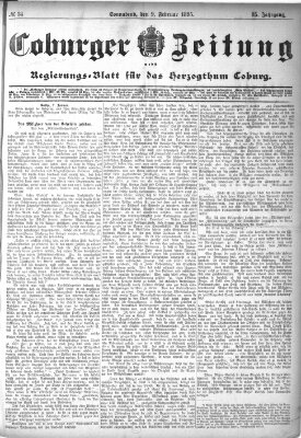 Coburger Zeitung Samstag 9. Februar 1895