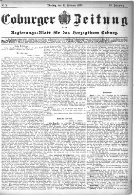 Coburger Zeitung Dienstag 12. Februar 1895