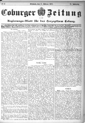 Coburger Zeitung Mittwoch 13. Februar 1895