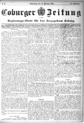 Coburger Zeitung Donnerstag 14. Februar 1895