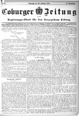 Coburger Zeitung Mittwoch 20. Februar 1895