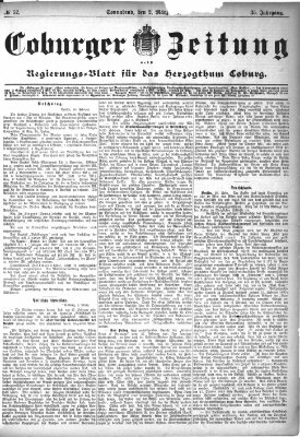 Coburger Zeitung Samstag 2. März 1895