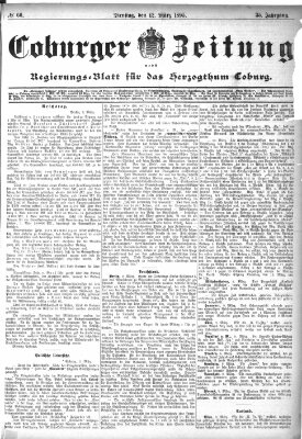 Coburger Zeitung Dienstag 12. März 1895