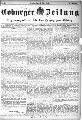 Coburger Zeitung Sonntag 17. März 1895