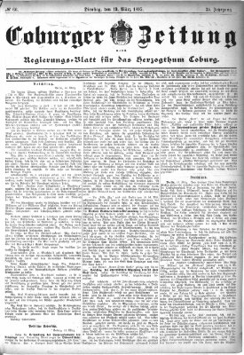 Coburger Zeitung Dienstag 19. März 1895