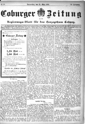 Coburger Zeitung Donnerstag 21. März 1895