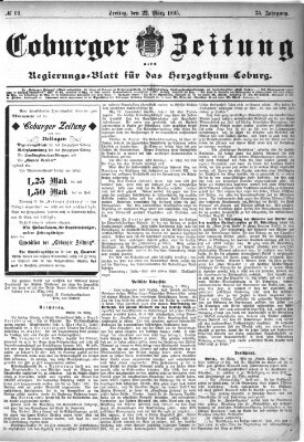 Coburger Zeitung Freitag 22. März 1895