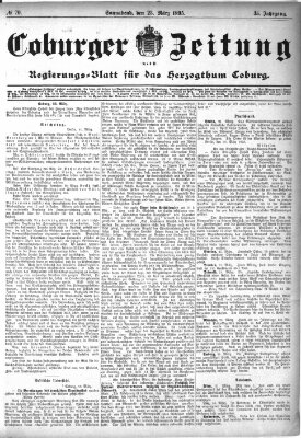 Coburger Zeitung Samstag 23. März 1895