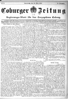 Coburger Zeitung Samstag 30. März 1895