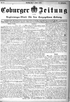 Coburger Zeitung Freitag 5. April 1895