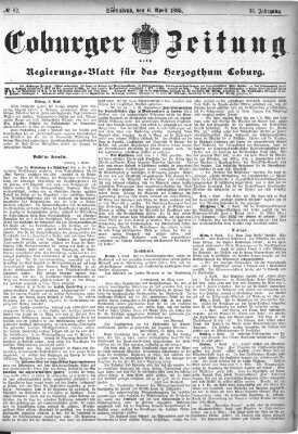 Coburger Zeitung Samstag 6. April 1895