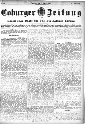 Coburger Zeitung Sonntag 7. April 1895