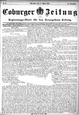 Coburger Zeitung Mittwoch 10. April 1895