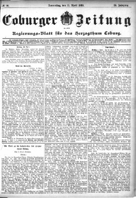 Coburger Zeitung Donnerstag 11. April 1895