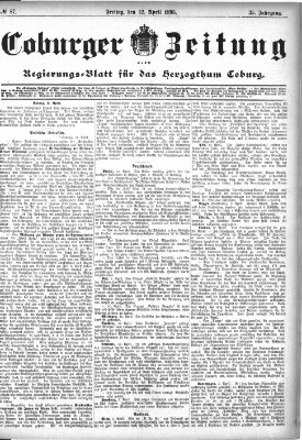 Coburger Zeitung Freitag 12. April 1895