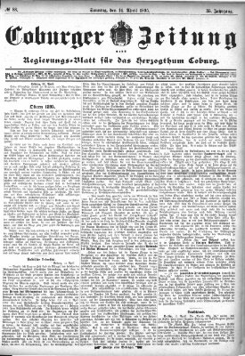 Coburger Zeitung Sonntag 14. April 1895