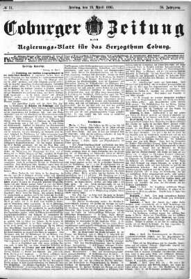 Coburger Zeitung Freitag 19. April 1895