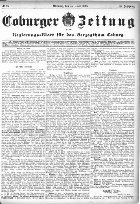 Coburger Zeitung Mittwoch 24. April 1895