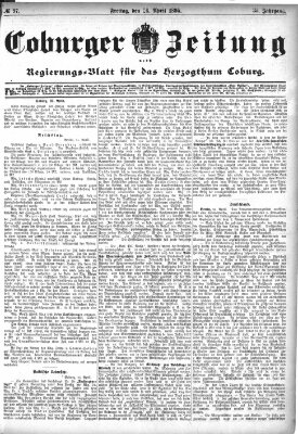 Coburger Zeitung Freitag 26. April 1895