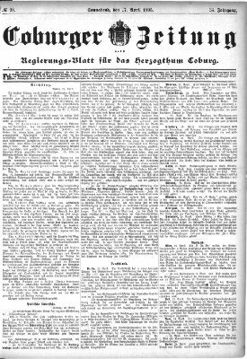 Coburger Zeitung Samstag 27. April 1895