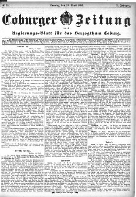 Coburger Zeitung Sonntag 28. April 1895