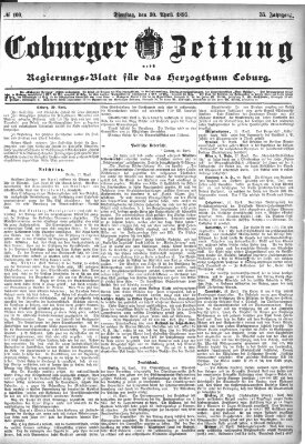 Coburger Zeitung Dienstag 30. April 1895