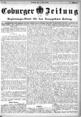 Coburger Zeitung Freitag 3. Mai 1895