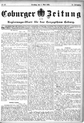 Coburger Zeitung Dienstag 7. Mai 1895