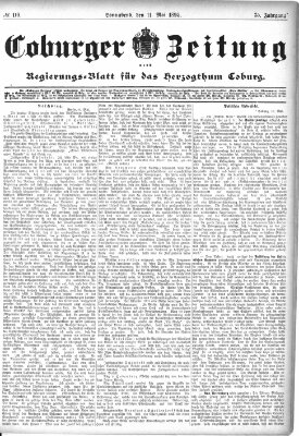 Coburger Zeitung Samstag 11. Mai 1895