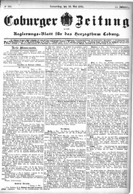 Coburger Zeitung Donnerstag 16. Mai 1895