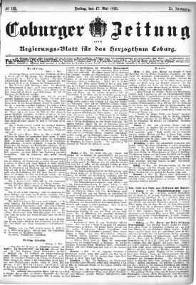 Coburger Zeitung Freitag 17. Mai 1895