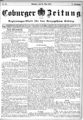 Coburger Zeitung Mittwoch 22. Mai 1895