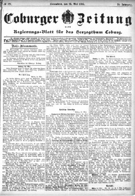 Coburger Zeitung Samstag 25. Mai 1895