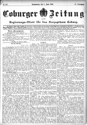 Coburger Zeitung Samstag 1. Juni 1895