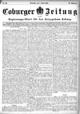 Coburger Zeitung Mittwoch 5. Juni 1895