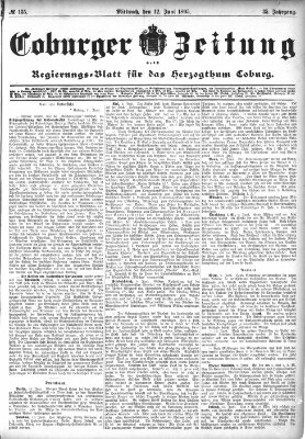 Coburger Zeitung Mittwoch 12. Juni 1895