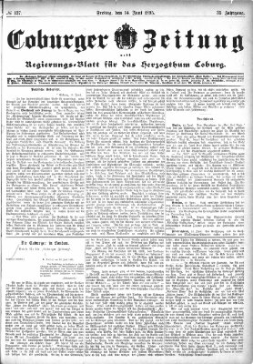 Coburger Zeitung Freitag 14. Juni 1895