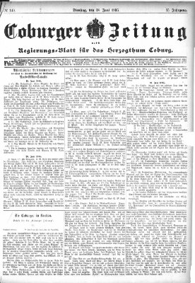 Coburger Zeitung Dienstag 18. Juni 1895