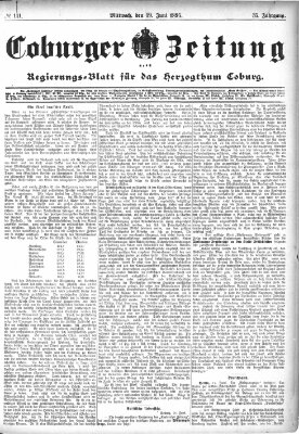 Coburger Zeitung Mittwoch 19. Juni 1895