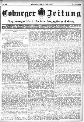 Coburger Zeitung Samstag 22. Juni 1895