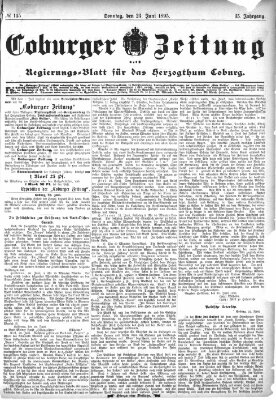 Coburger Zeitung Sonntag 23. Juni 1895