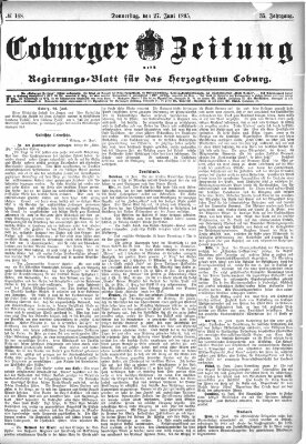 Coburger Zeitung Donnerstag 27. Juni 1895