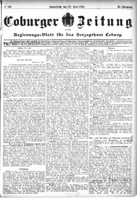 Coburger Zeitung Samstag 29. Juni 1895