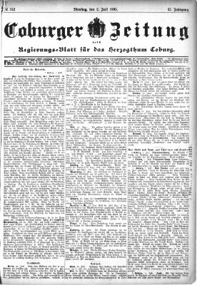 Coburger Zeitung Dienstag 2. Juli 1895